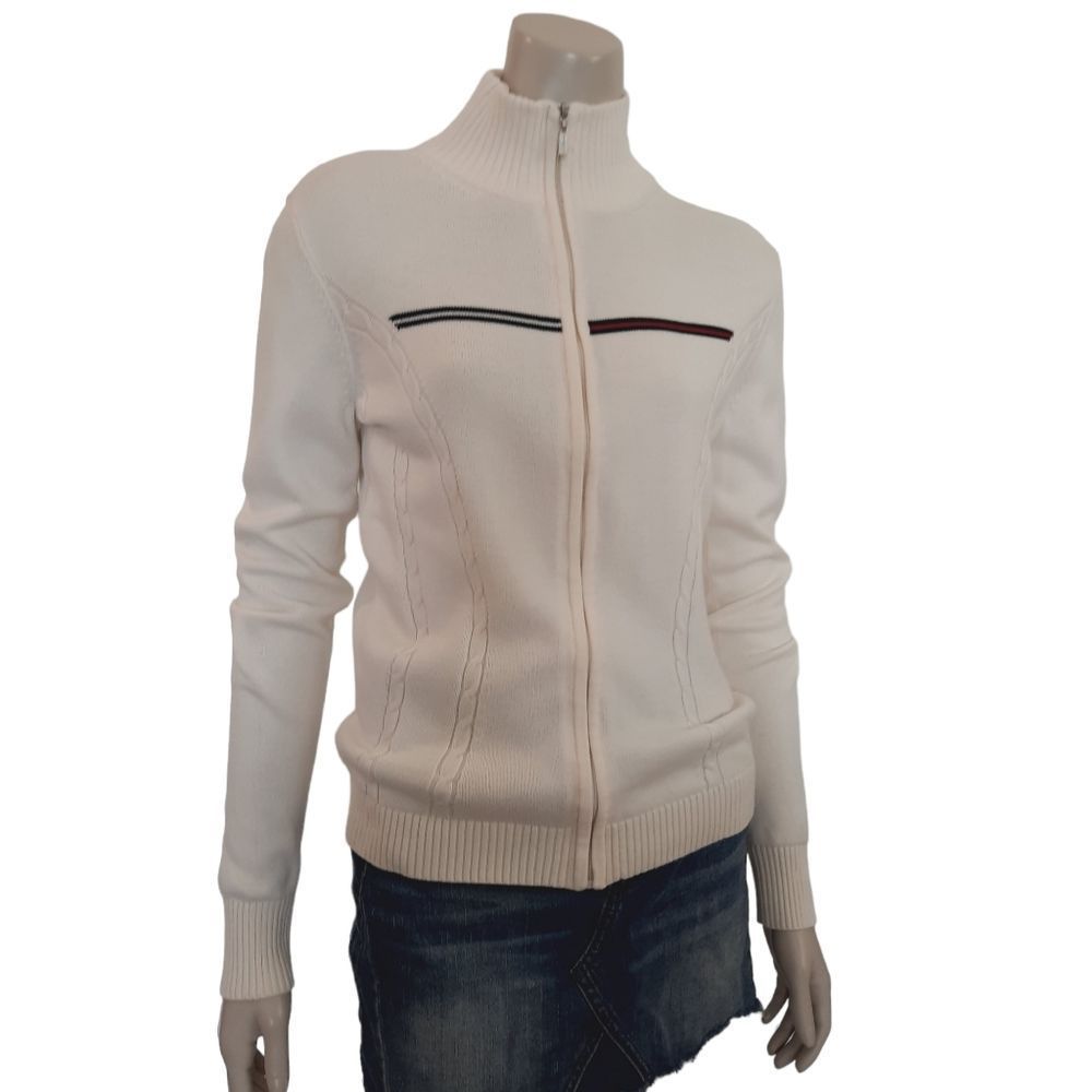 2010s Tommy Hilfiger Cardigan Sweater size Small Preppy Zip Front